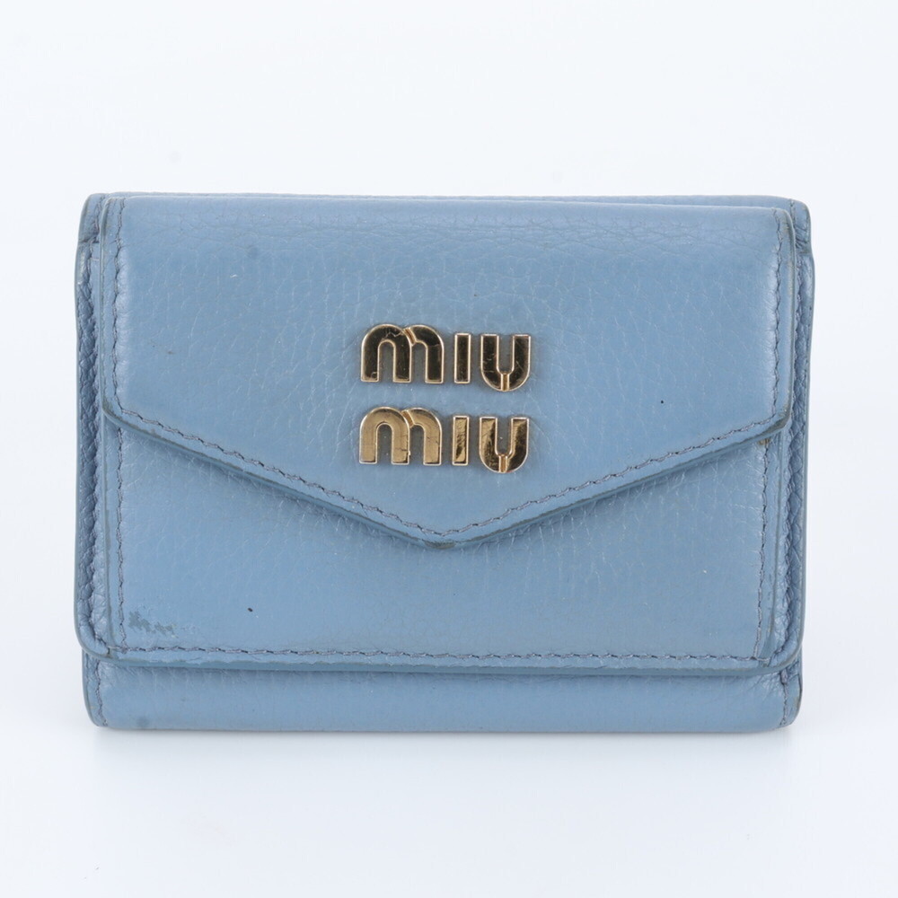 Miu Miu Miu Leather Tri-fold Wallet Compact for Women
